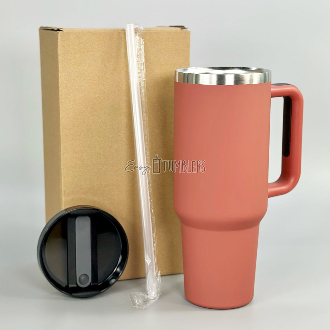 40oz Powder Coated Tumbler Version 2 Brick Red