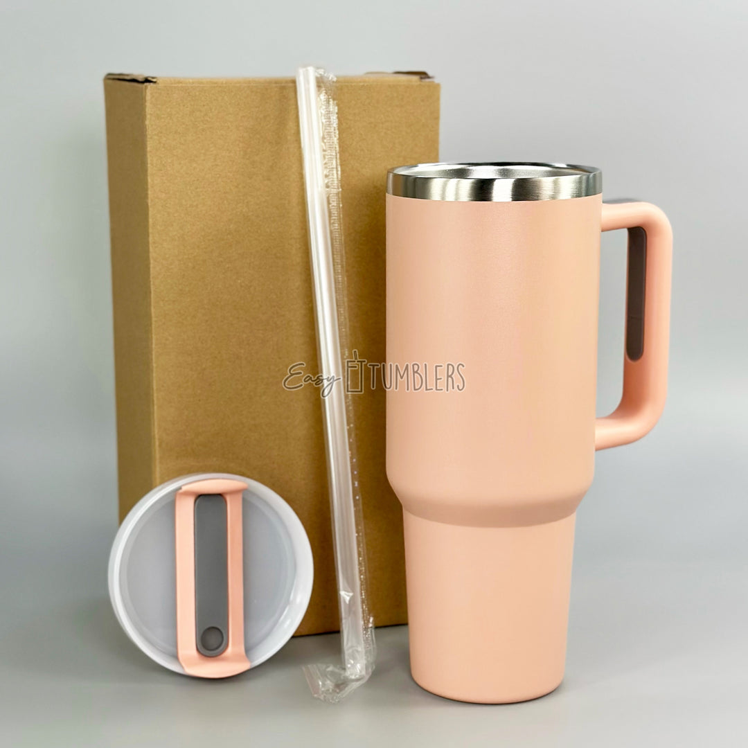 40oz Powder Coated Tumbler Version 2 Dusty Pink