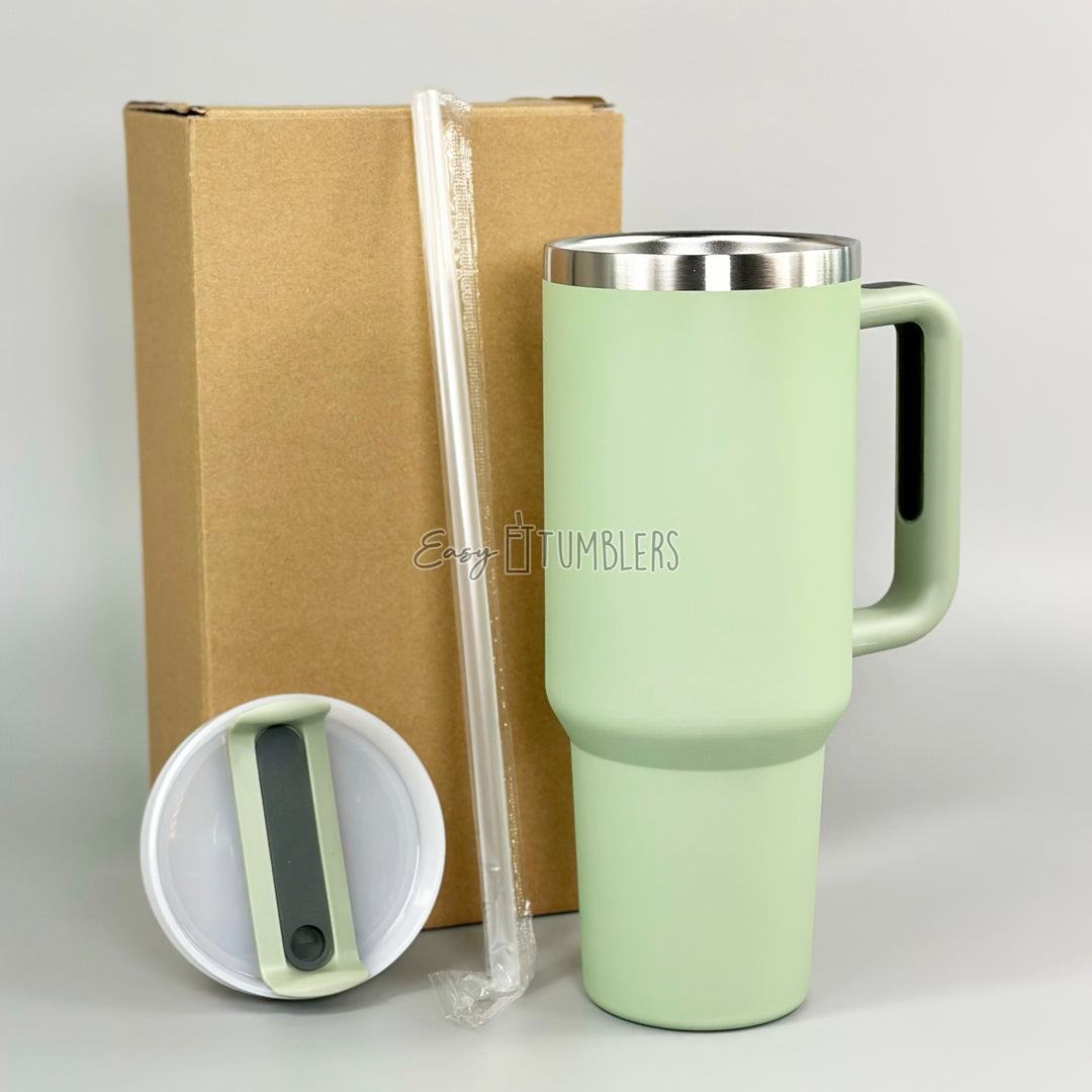 40oz Powder Coated Tumbler Version 2 Sage Green