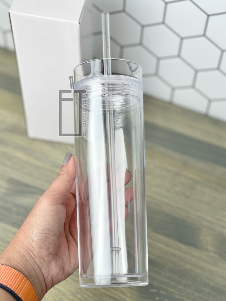 16oz CLEAR Acrylic Tumbler Blanks (VINYL ONLY)