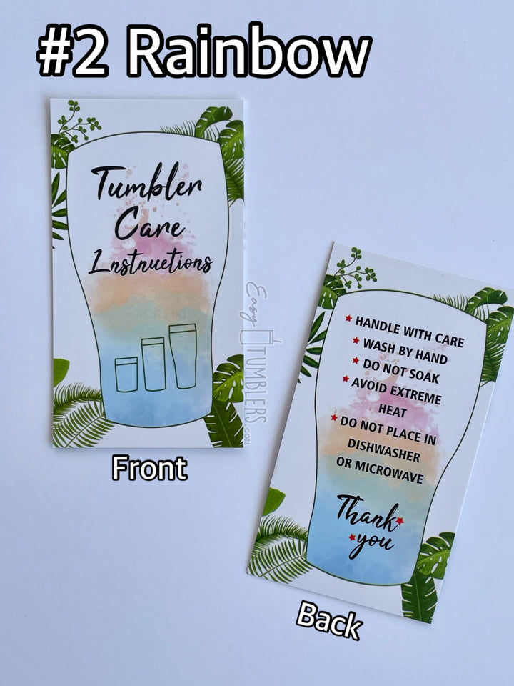 Tumbler Care Cards